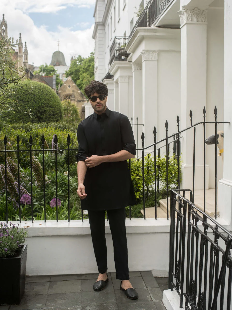 Black Cotton Kurta - Image 3