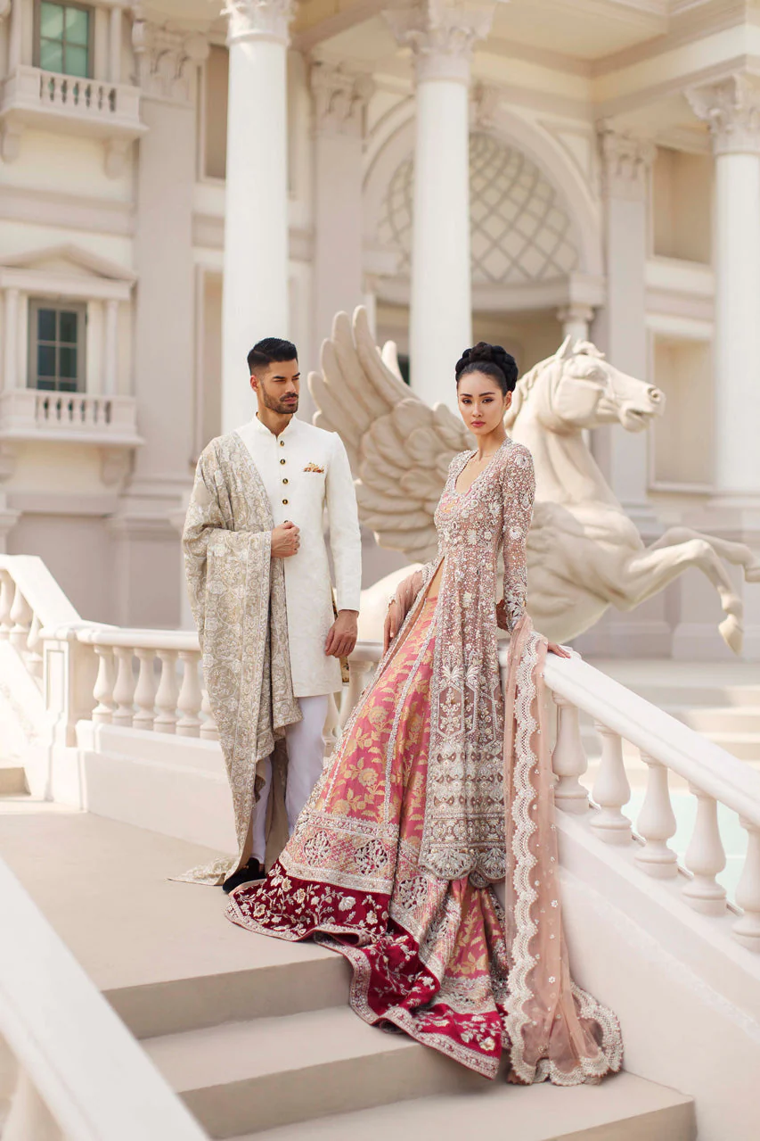 Embroidered Sherwani With Shawl 1 - Image 2